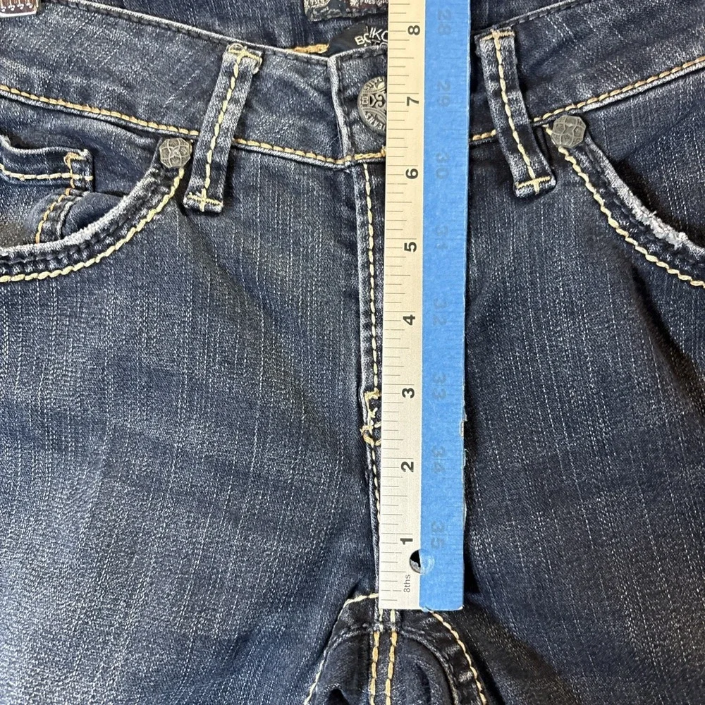 Silver Jeans Co Aiko Bootcut Jeans Womens 28x35 Dark Wash Blue Contrast Stitch